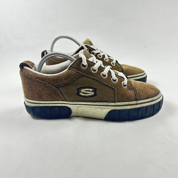 Vintage Skechers Shoes M 8 /‎ W 10 Tan Brown Suede Skater Sneaker 90s Y2K - Picture 1 of 7